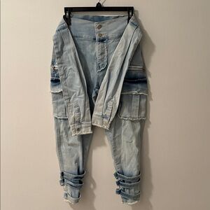 Stylish Light Blue Distressed Jeans